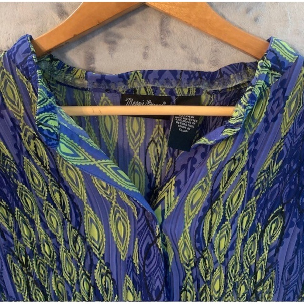 NEW Maggie Barnes Tunic Womens 2X Turquoise Artsy Cottage Core Plus‎ Size - Picture 6 of 16